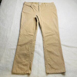 St. John's Bay Womens Tan Flat Front Straight Leg Corduroy Chino Pants Size 14